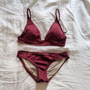 J.Crew Plunge V swim top and matching bikini
